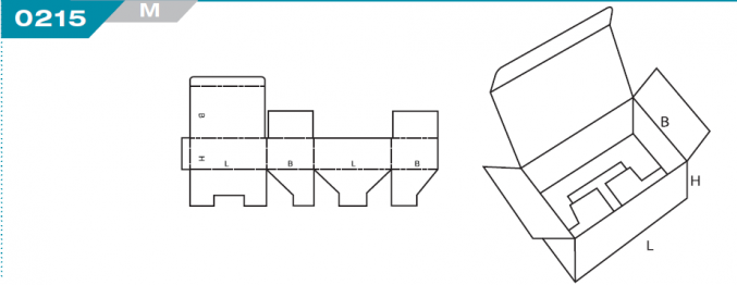 0215 Snap or 1-2-3 Bottom Container with Tuck Top