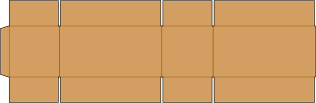 Creased and slotted corrugated box blank