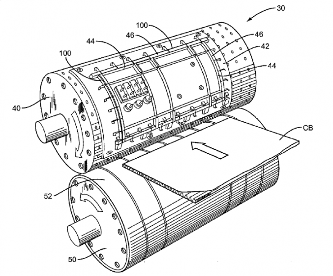 Rotary cutting dies for corrugated carton blank